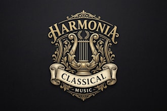 design an elegant and timeless classical music logo for your brand