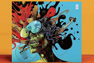 design mixtape album cover art in handrawn