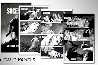draw a full comic page with lineart and layout