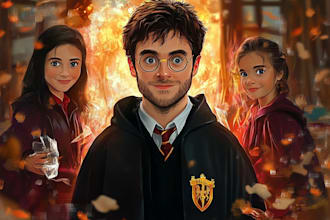 draw you a beautiful harry potter disney portrait