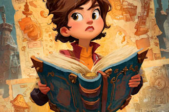 create magical children book covers and story illustration