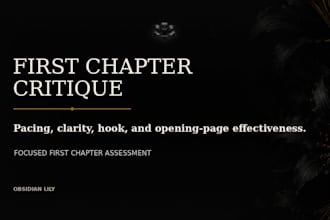 critique your first chapter for pacing, clarity, and hook