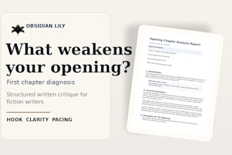 critique and diagnose your first chapter