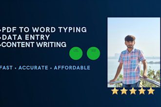 do fast and accurate PDF to word typing and data entry