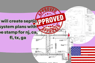 create septic system plans with pe stamp for nj, ca, fl, tx, ga