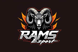 make eye catching rams head mascot logo in my style