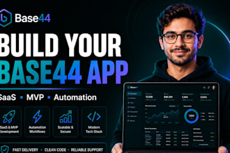build a base44 saas app, web application, no code mvp