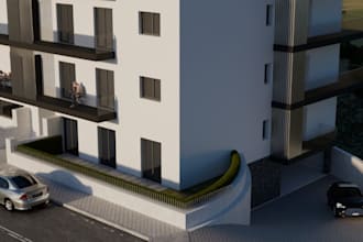 create exterior architectural 3d rendering modern interior building design
