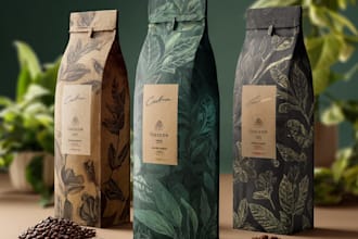 create coffee label and packaging design