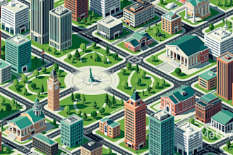 draw a unique vector or isometric map