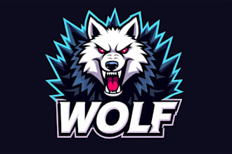 make eye catching wolf head mascot logo with express delivery