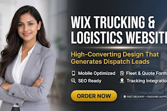 design wix website logistics trucking courier disptach freight transport website