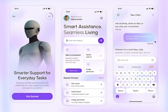 design ai assistant mobile app screenshots design