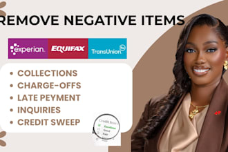 remove charge off late peyments collection inquiries derogatory in 24hrs