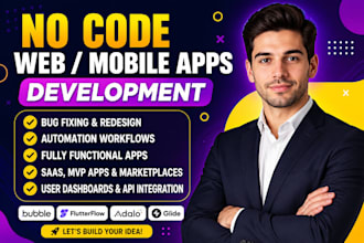 build no code app mvp saas mobile app