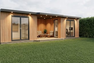 create photorealistic exterior garden room renders