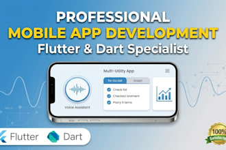build  professional  mobile app using flutter and dart