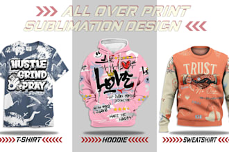 design custom all over print hoodie sweatshirt and t shirt
