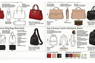 design detailed bag tech pack and technical drawing for backpack golf duffle bag