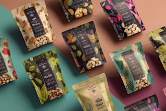 design creative box, pouch and label packaging design