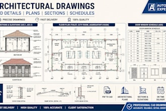 2d floor plans, sections typical details  any kind of drawing