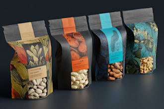 design modern food packaging and pouch label design