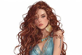 paint beautiful semi realistic illustration