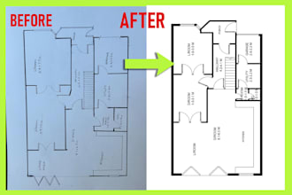 do professional conversion of rough sketches or pdfs to autocad 2d plans