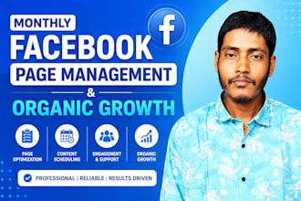 provide monthly facebook page management and organic growth