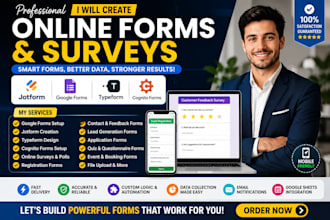 create jotform, google form, cognito form, typeform, online form, surveys