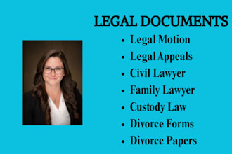 draft child custody, visitation, parenting plan, and child support documents