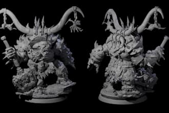 sculpt 3d dnd miniature warhammer 40k wargame tabletop figurine 3d model stl