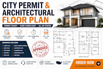 do floor plan , florida stamp, permit drawing for city permit