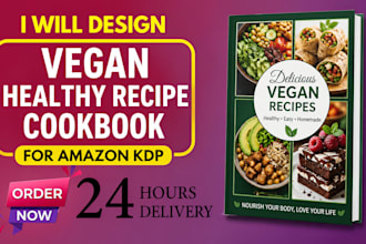design modern vegan healthy recipe cookbook for amazon KDP