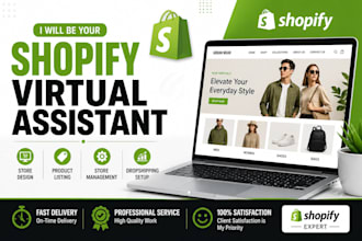 be your shopify virtual assistant, shopify marketing, tiktok, store management