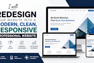redesign your website into a modern, clean, responsive professional website