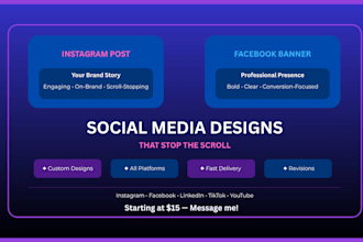 design creative social media posts for instagram facebook and twitter