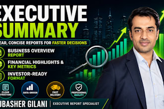 research any topic and write a clear executive summary report