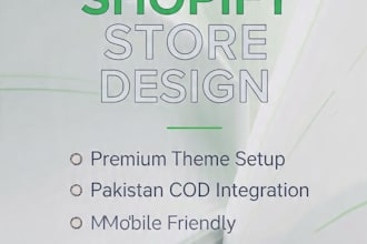 design a shopify store with pakistan cash on delivery setup