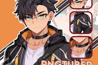 draw custom chibi pngtuber avatar and reactive model for streaming