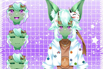 draw custom pngtuber avater, pngtuber model, character for your streaming