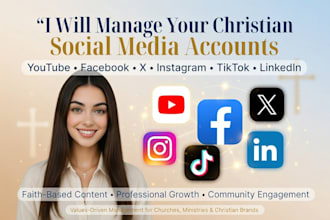 be your christian social media manager content creator for church ministries