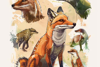 illustrations of animals scientific or wildlife