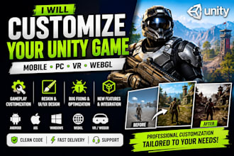 customize unity game for mobile, PC, VR, webgl, and webxr