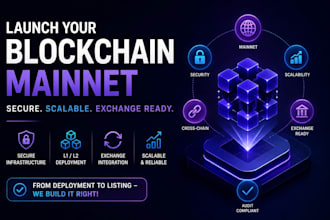 deploy your l1, l2 mainnet and manage full exchange integration and listing