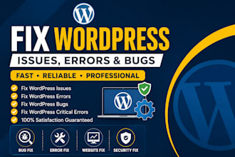 fix your wordpress website errors, bugs, and critical issues within 6 hours