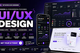 design modern UI UX for mobile app, website and dashboard in figma