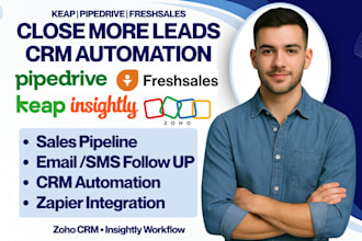 set up zoho crm insightly keap pipedrive pipeline freshsles crm email automation
