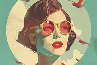 draw a high quality portrait in a vintage style