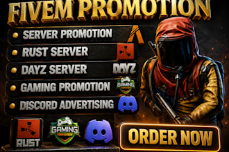 fiverm server promotion discord advertising rust, dayz, gaming server promotion